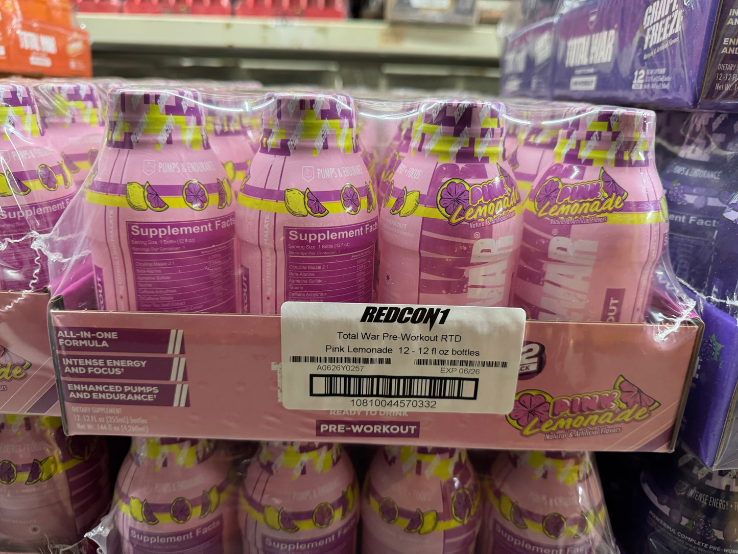 Total war pink lemonade 12 pack 12 fluid ounces pre-workout